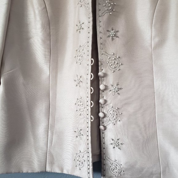 NWT Onyx Nite Long Dress Jacket Tan Sz 12 set 2 pc - Picture 4 of 8